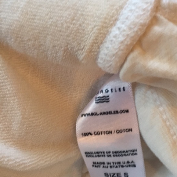 Sol Angeles Wide Leg Terry Pants Elastic Waist NWT - Picture 5 of 6